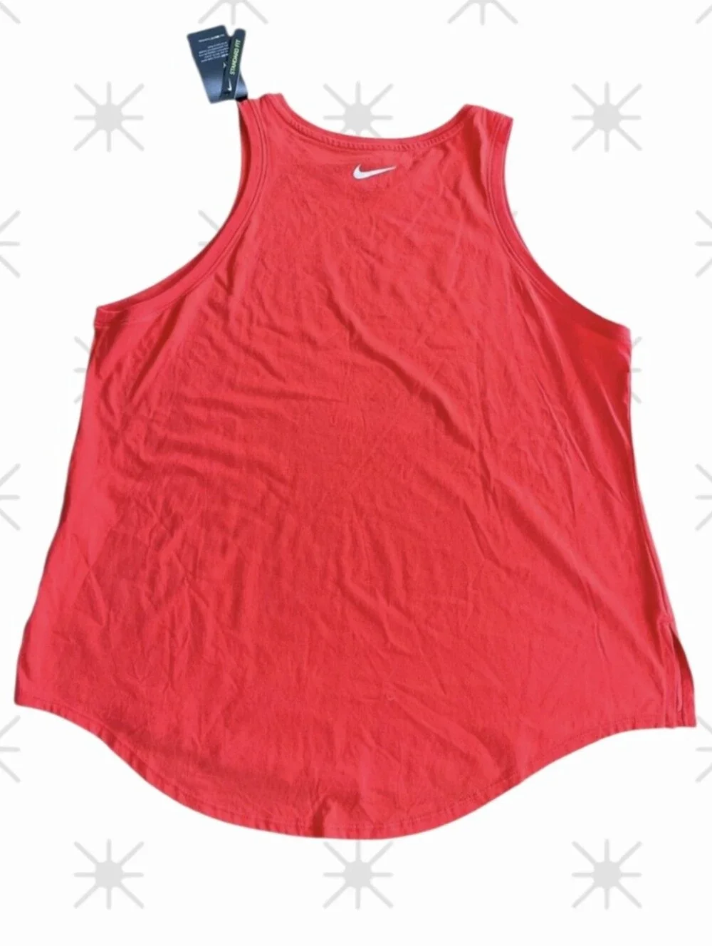 Nike Red Sleeveless Tank with Flag-Pattern Swoosh